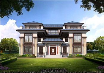 新農(nóng)村中式三層四合院別墅設(shè)計(jì)戶型圖，農(nóng)村自建四合院效果圖
